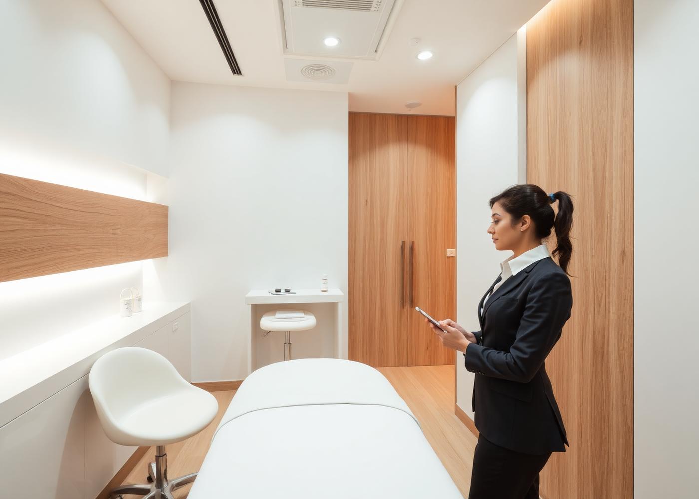 Sala de clínica de estética contemporânea