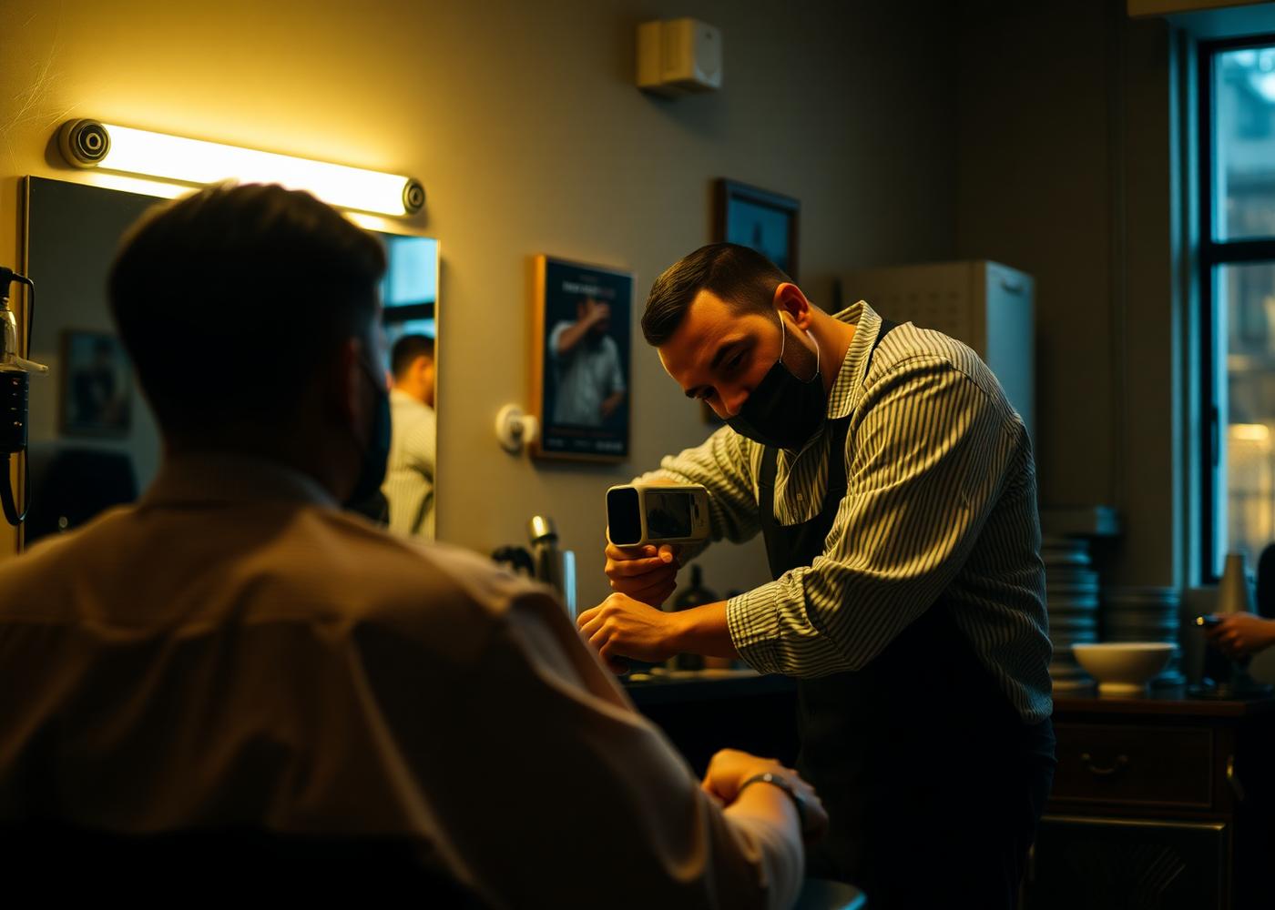 Barbearia premium em atendimento